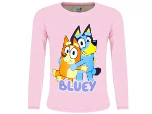 T-Shirt de Menina Manga Comprida Rosa Claro Bluey Hug