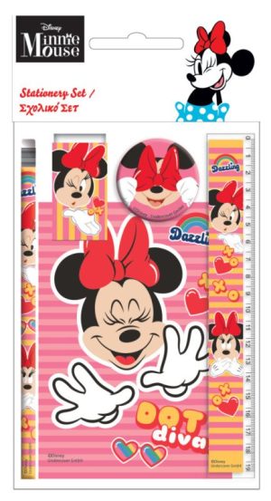 Blister 5 Peças Escolares Minnie Wink Disney