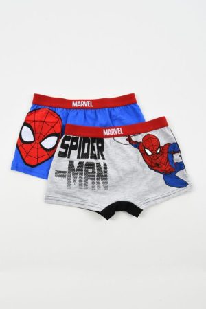 Blister 2 Boxers Spiderman Web Azul-Cinza