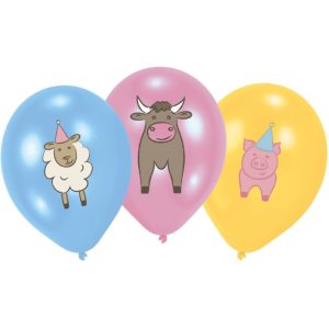 Blister 6 Balões Látex Animais da Quinta 27.5Cm