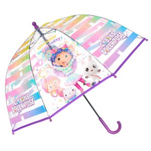 Guarda-Chuva Transparente Roxo Gabby´s Dollhouse Welcome 72Cm