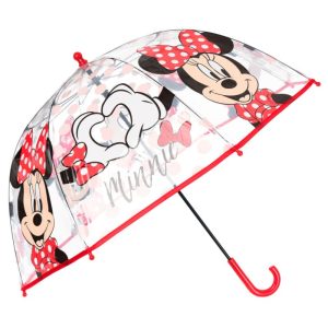 Guarda-Chuva Vermelho Transparente Minnie Lovely Disney 72Cm