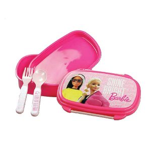 Lancheira + Conj. Talheres (Colher e Garfo) Barbie Shine Bright