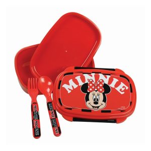 Lancheira + Conj. Talheres (Colher e Garfo) Minnie