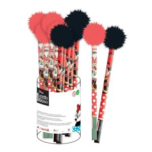 Lápis Grafite HB Floral Minnie Com Pompom Disney