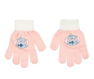 Luvas Infantis Stitch Tamanho Único - Rosa Claro