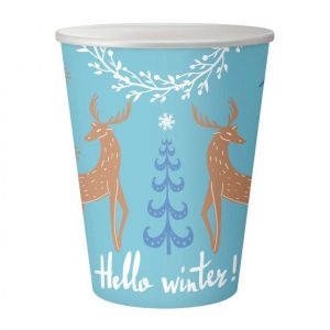 Conj. 6 Copos Papel Blue Hello Winter 250Ml