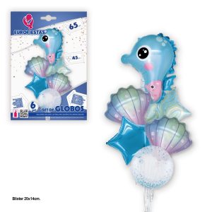 Blister 6 Balões Foil Cavalo-do-Mar 45-65Cm