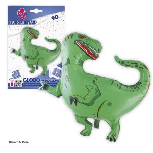 Balão Foil Dinossauro Tiranossaurus Verde 90Cm
