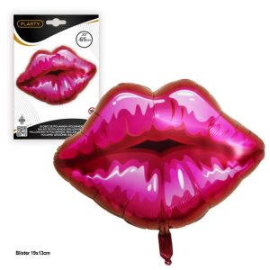 Balão Foil Lábios Rosa 65Cm