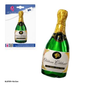 Balão Foil Garrafa Champanhe Châteux Celebration Verde 86Cm