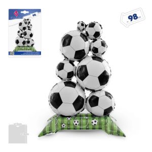 Balão Foil Torre Campo + Bolas Futebol 98Cm