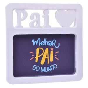 Porta Fotos 10x15Cm Melhor Pai do Mundo 17x17x1.5Cm