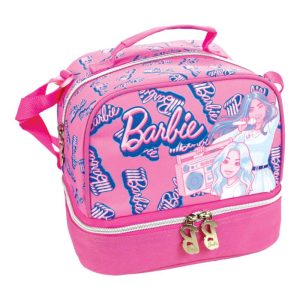 Lancheira Térmica Barbie Music com Fecho 21x20x15Cm