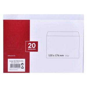 Blister 20 Envelopes Brancos 120x176mm 80Gr.