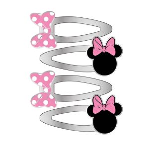 Conj. 4 Ganchos Cabelo Minnie Bows Disney