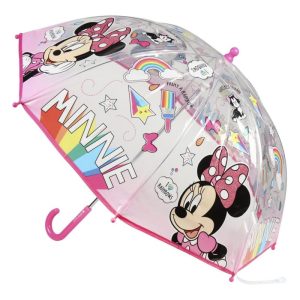 Guarda-Chuva Rosa Transparente Minnie Paint Disney 71Cm