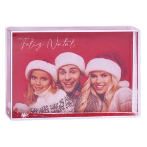 Porta Fotos Natal Com Glitter 10x15Cm