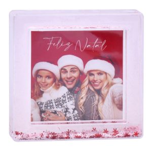 Porta Fotos Natal Com Glitter 14x14Cm (10x10Cm)