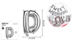 Balão Foil Letra Prateada 45Cm