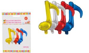 Blister 1 Balão Foil Clave de Sol Dourado-Prateado-Verm-Azul 45Cm