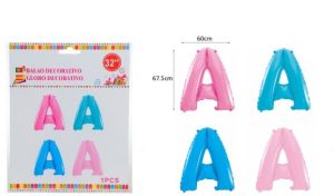 Blister 1 Balão Foil Letra A ~68Cm