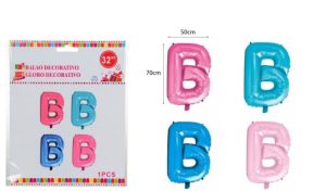 Blister 1 Balão Foil Letra B ~70Cm