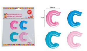 Blister 1 Balão Foil Letra C ~74Cm