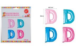 Blister 1 Balão Foil Letra D ~66Cm
