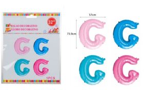 Blister 1 Balão Foil Letra G ~74Cm