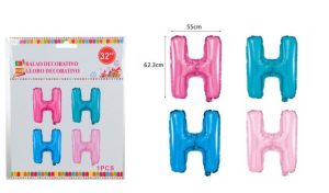 Blister 1 Balão Foil Letra H ~62Cm