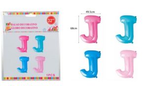 Blister 1 Balão Foil Letra J ~68Cm
