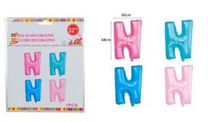 Blister 1 Balão Foil Letra N ~68Cm