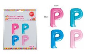 Blister 1 Balão Foil Letra P ~66Cm