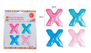 Blister 1 Balão Foil Letra X~64Cm