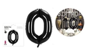 Balão Foil Números Preto ~100Cm