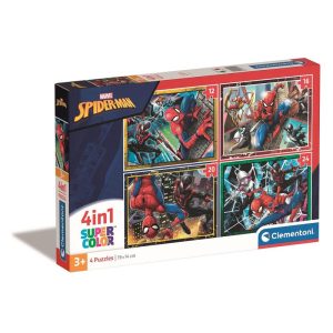 Puzzle 4 em 1 Spiderman Trio In Action
