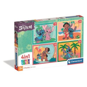 Puzzle 4 em 1 Stitch Ohana Moments