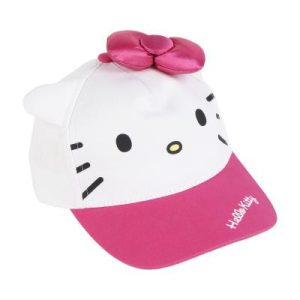 Boné Hello Kitty Aplicações Branco e Rosa 53Cm