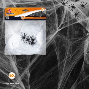 Teia de Aranhas Branca Halloween 50Gr