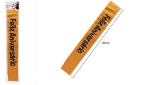 Faixa Feliz Aniversário 80(160)x9.5Cm Cetim