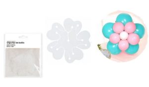 Blister 6 Clips em forma de Flor para Balões 7.7Cm