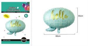 Balão Foil Hello Baby 60Cm