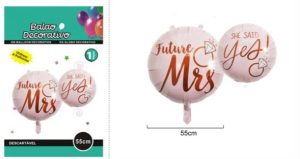 Balão Foil Redondo Future Mrs-She Said Yes! 55Cm