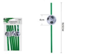 Blister 12 Palhinhas Papel Futebol 19.5Cm