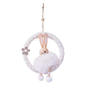 Decoração Páscoa Coelhinho Branco Pendurar 14.5x19x8Cm