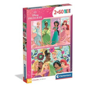 Puzzle 2x60 Peças Princesas Disney Garden Party