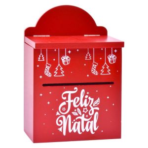 Caixa de Correio Feliz Natal 12,5x7x18,5Cm