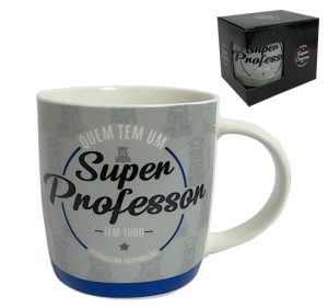 Caneca Maxi Porcelana Cinza Super Professor