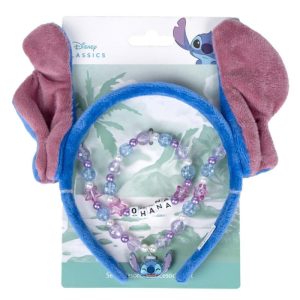 Bandolete Cabeça, Pulseira e Colar Stitch - Ohana